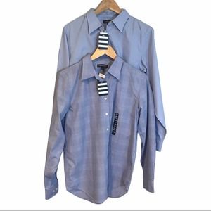 NWT Set 2 Lands’ End Blue Dress Shirts